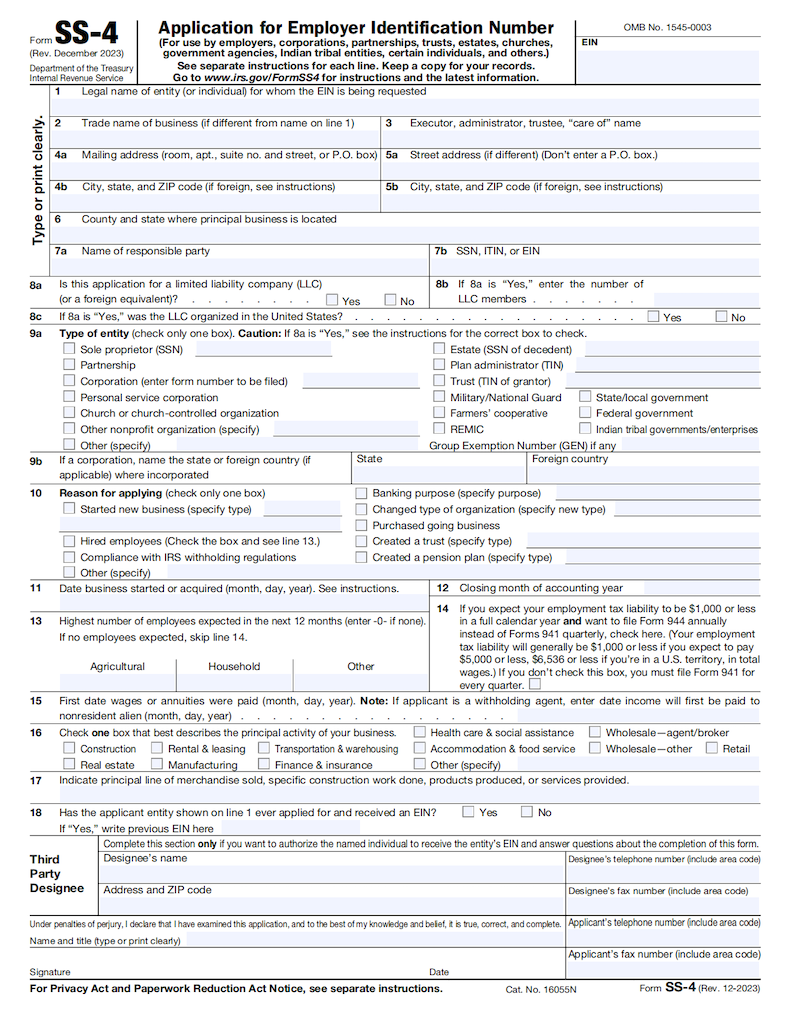 Formulario SS-4